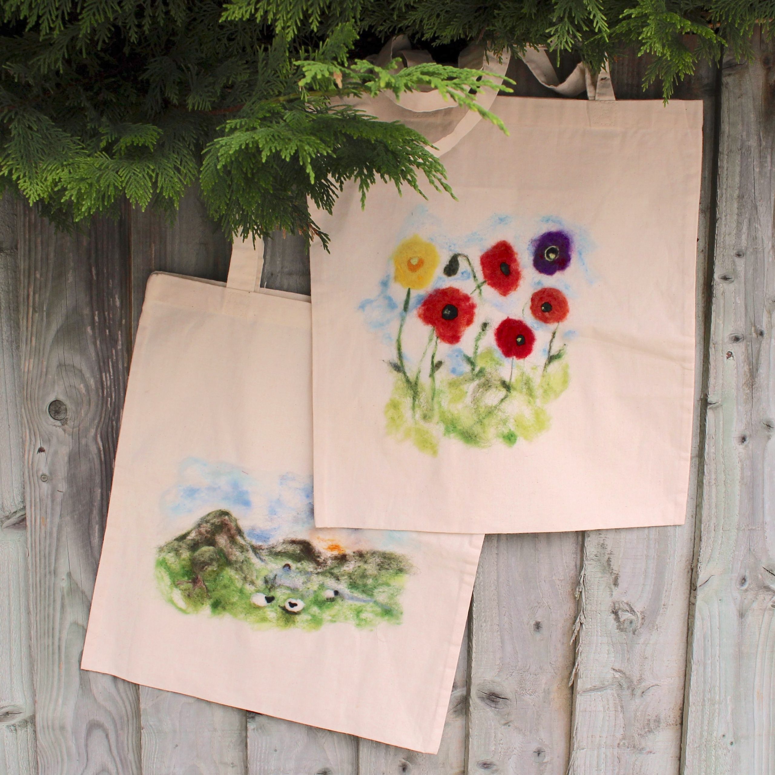 Needle Felted Tote Bag